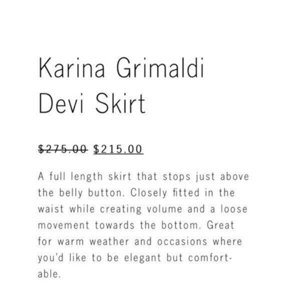 Karina Grimaldi Devi Skirt Linen Peach Monet Size Large NWT $268 - Picture 6 of 7